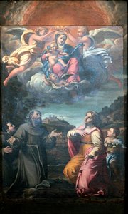 聖人とマドンナ 作： Annibale Carracci